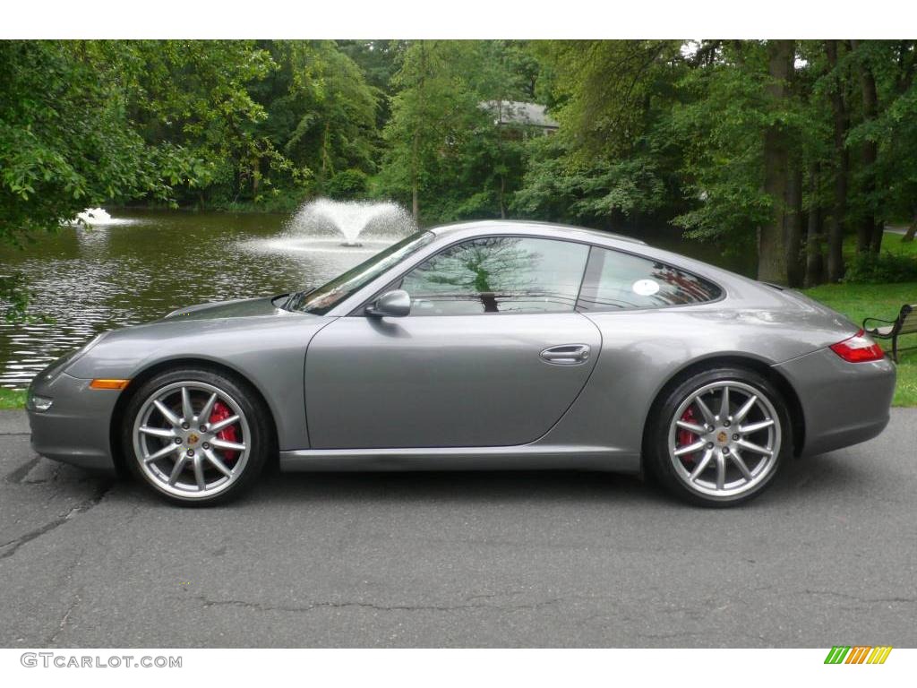 2006 911 Carrera S Coupe - Seal Grey Metallic / Terracotta photo #3