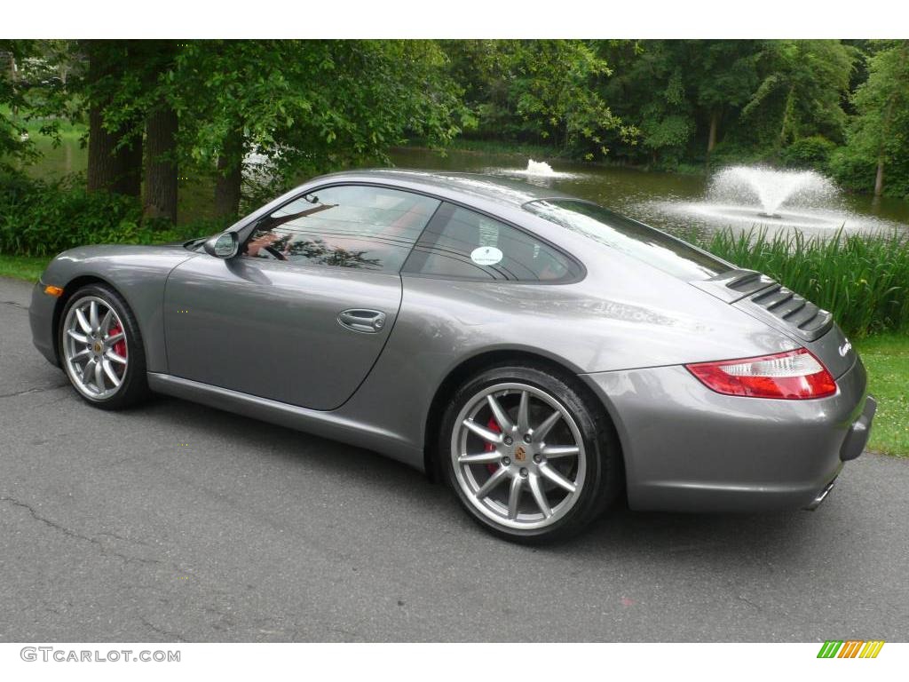 2006 911 Carrera S Coupe - Seal Grey Metallic / Terracotta photo #4