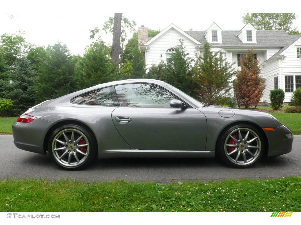 2006 911 Carrera S Coupe - Seal Grey Metallic / Terracotta photo #7