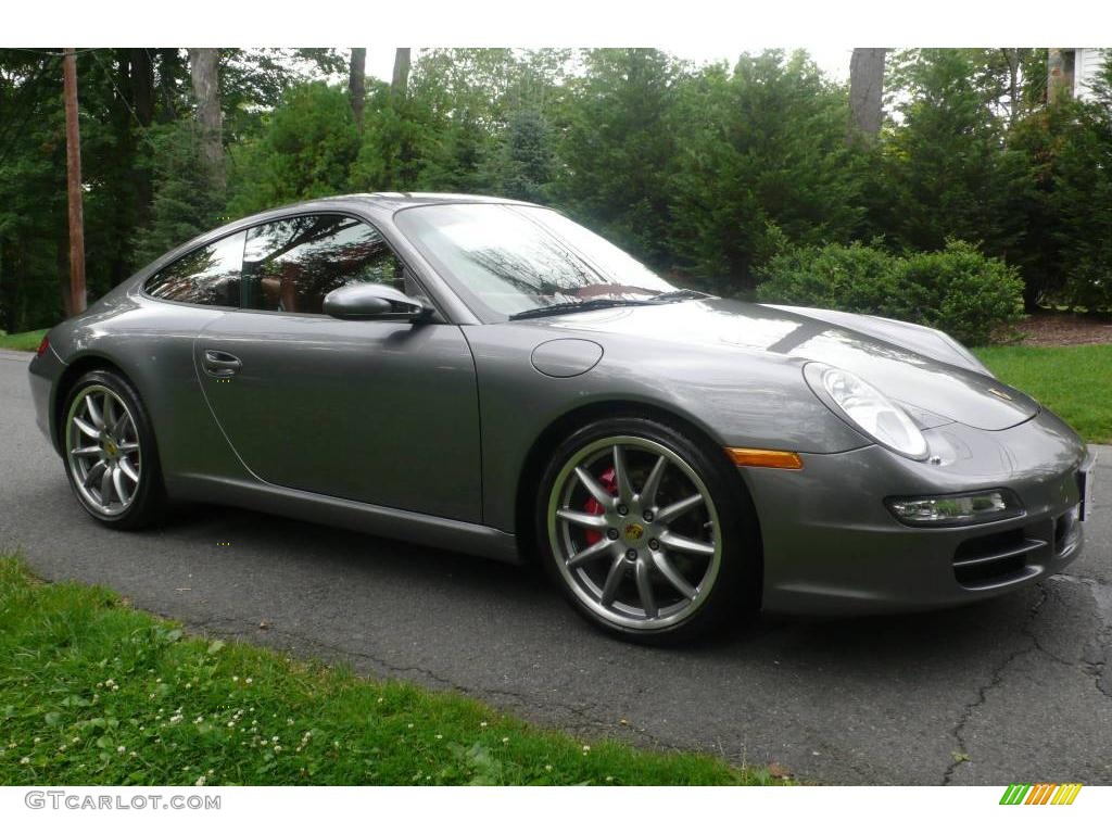 2006 911 Carrera S Coupe - Seal Grey Metallic / Terracotta photo #8