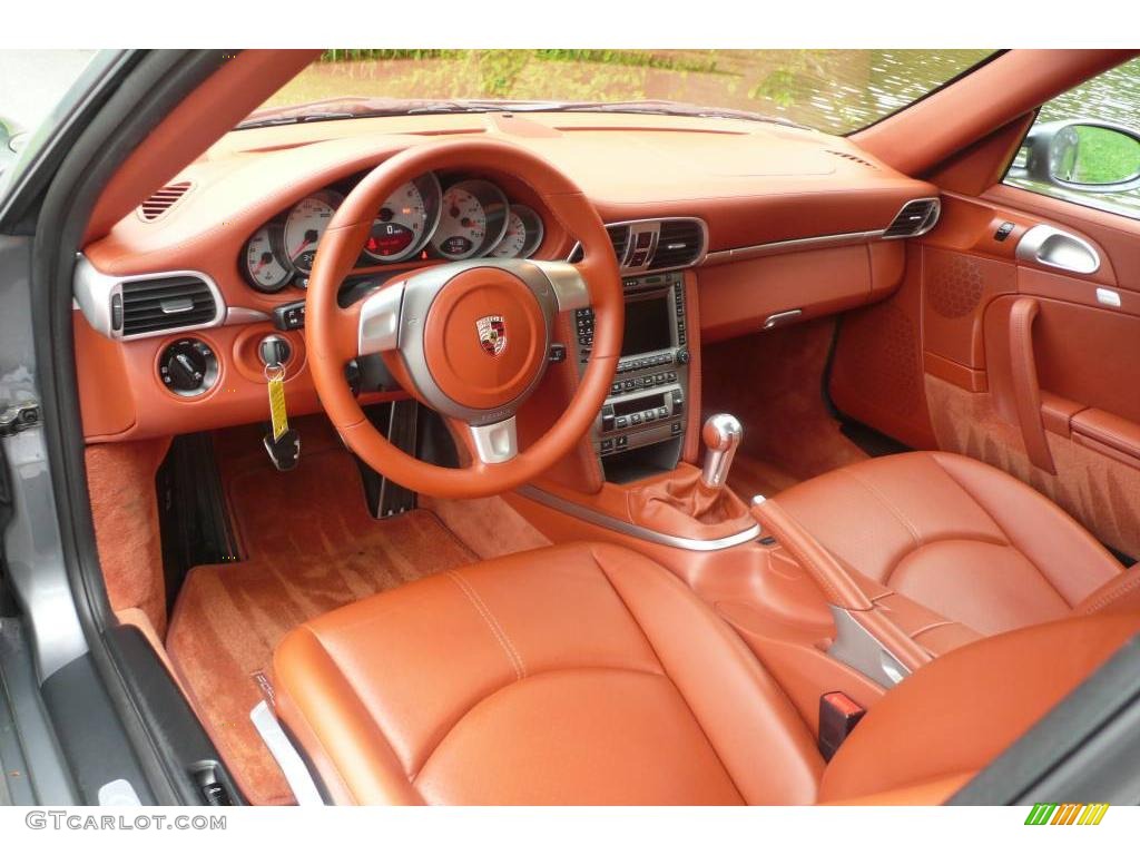 2006 911 Carrera S Coupe - Seal Grey Metallic / Terracotta photo #10