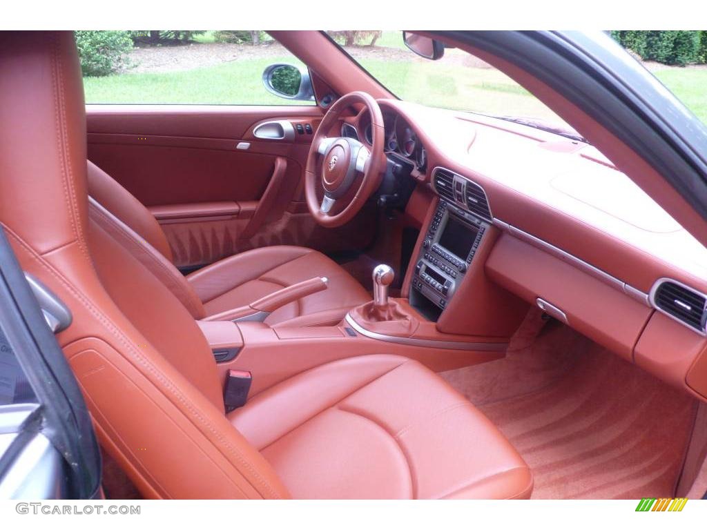 2006 911 Carrera S Coupe - Seal Grey Metallic / Terracotta photo #12