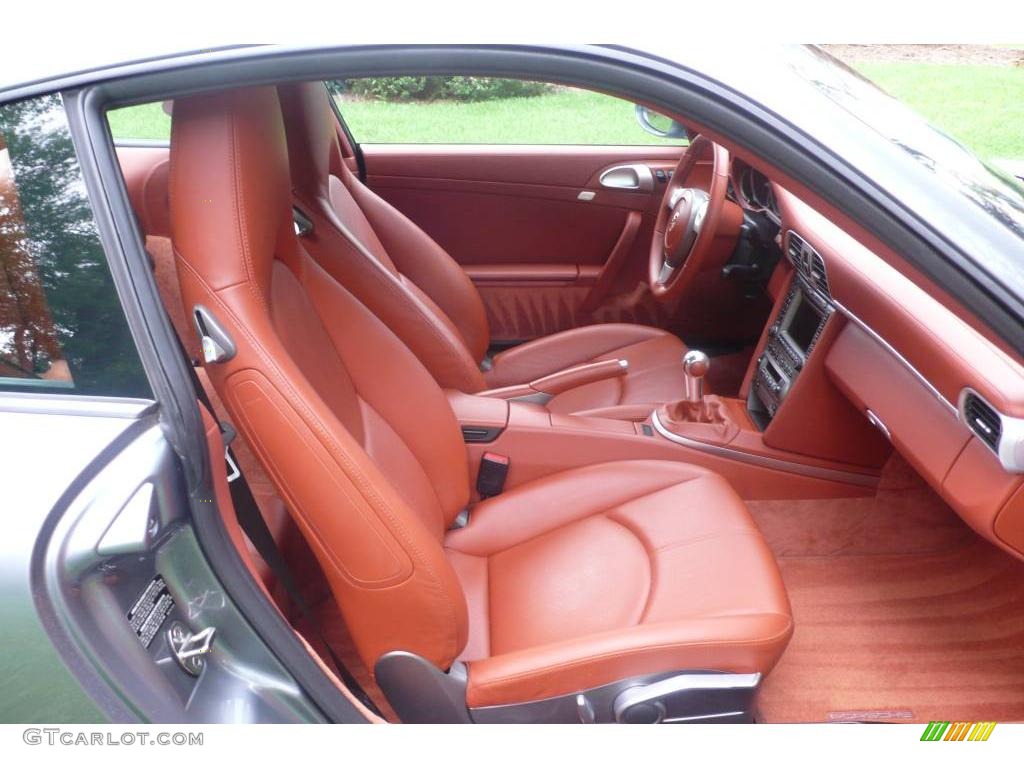 2006 911 Carrera S Coupe - Seal Grey Metallic / Terracotta photo #13