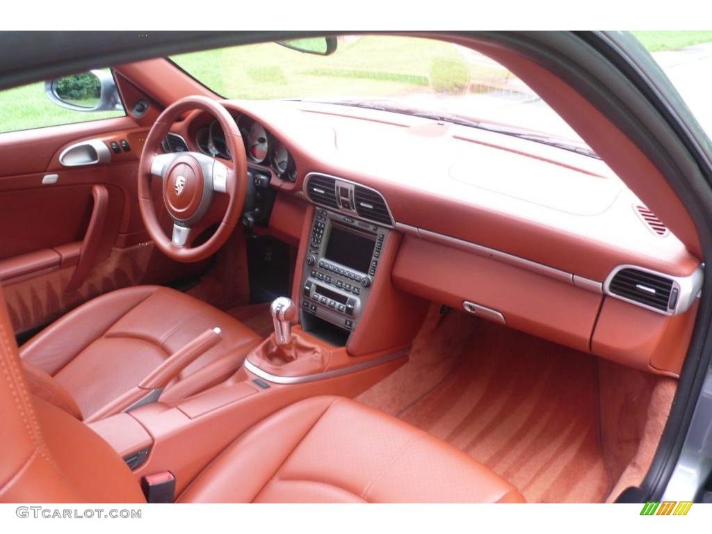 2006 911 Carrera S Coupe - Seal Grey Metallic / Terracotta photo #15