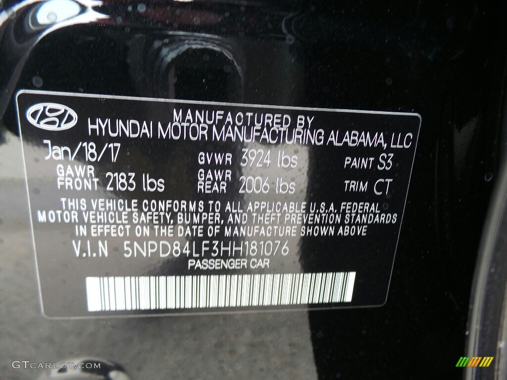 2017 Elantra Value Edition - Black / Black photo #8