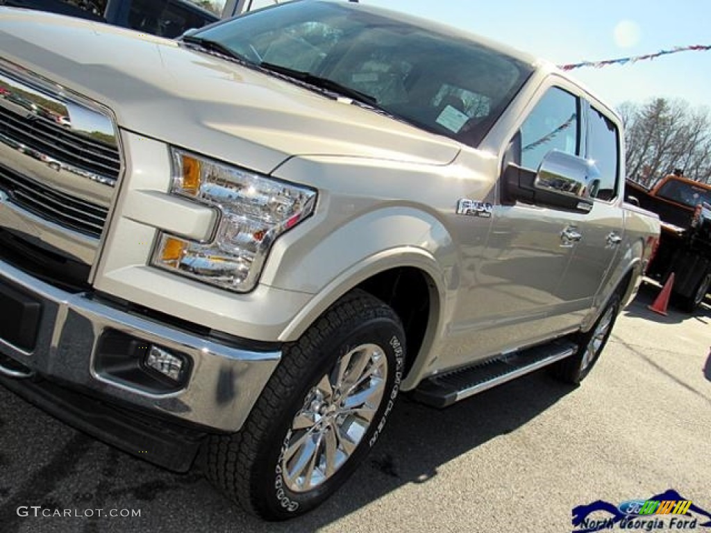 2017 F150 Lariat SuperCrew 4X4 - White Gold / Light Camel photo #36