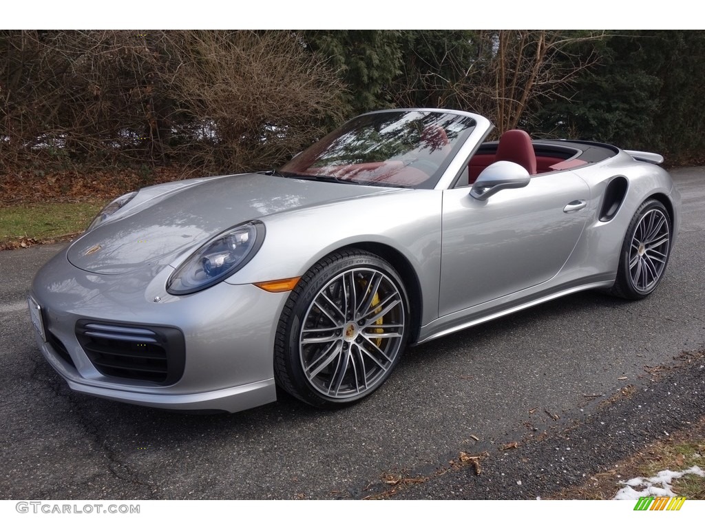 2017 911 Turbo S Cabriolet - GT Silver Metallic / Bordeaux Red photo #1