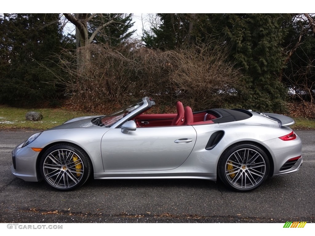 2017 911 Turbo S Cabriolet - GT Silver Metallic / Bordeaux Red photo #3