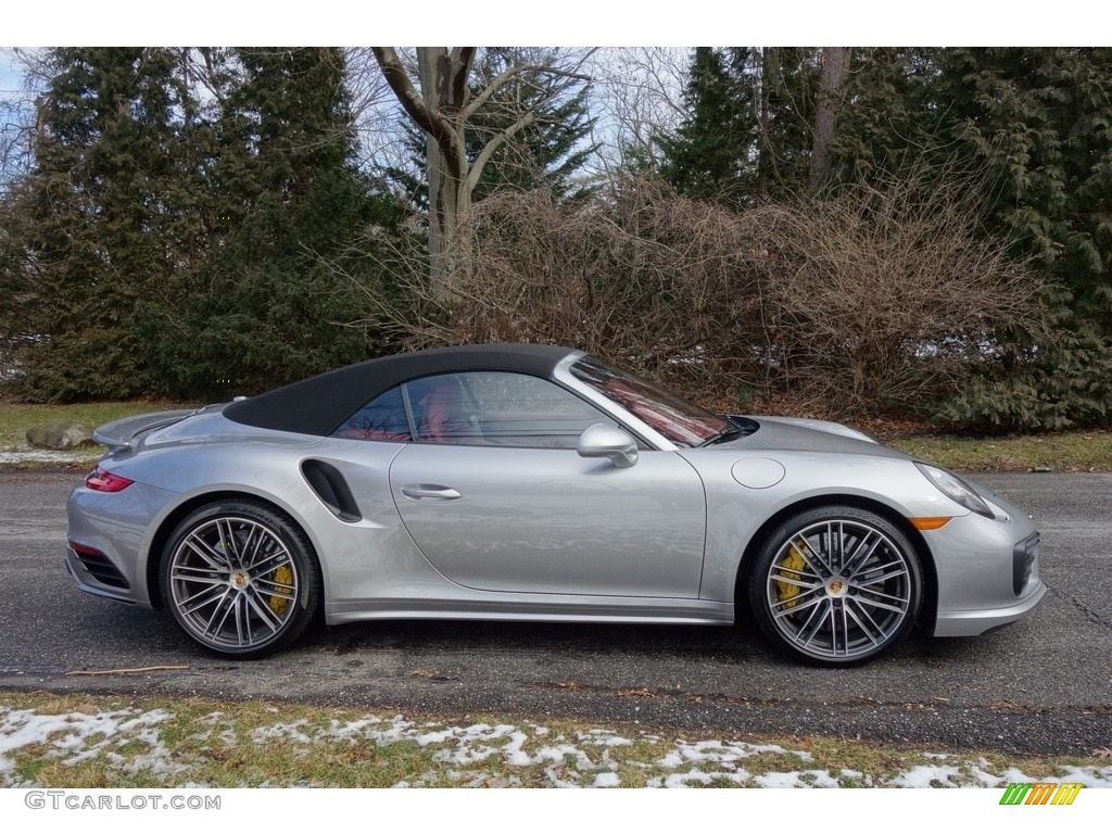 2017 911 Turbo S Cabriolet - GT Silver Metallic / Bordeaux Red photo #8