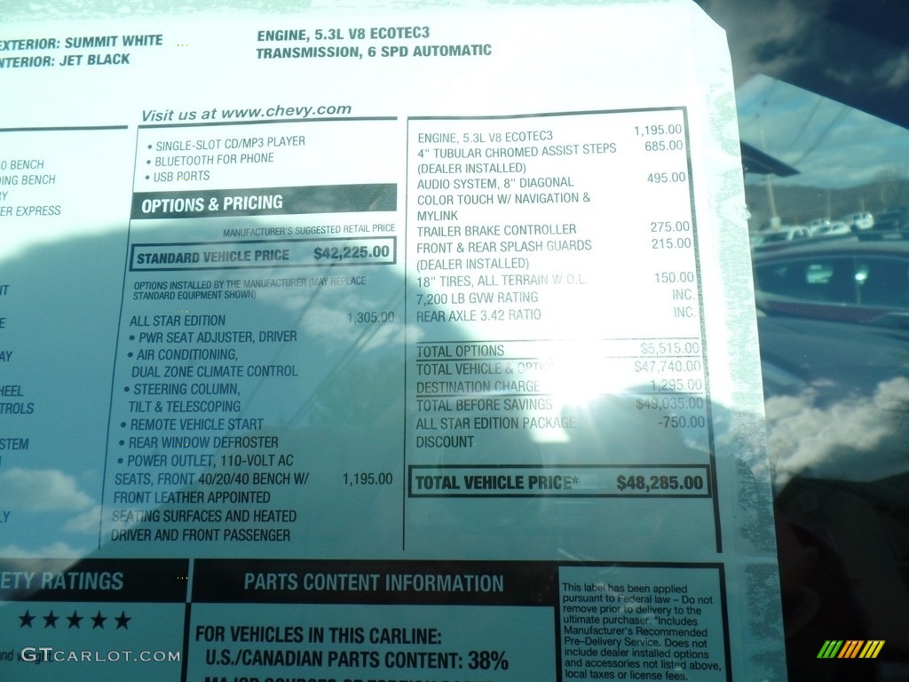 2017 Chevrolet Silverado 1500 LT Double Cab 4x4 Window Sticker Photo #118458364