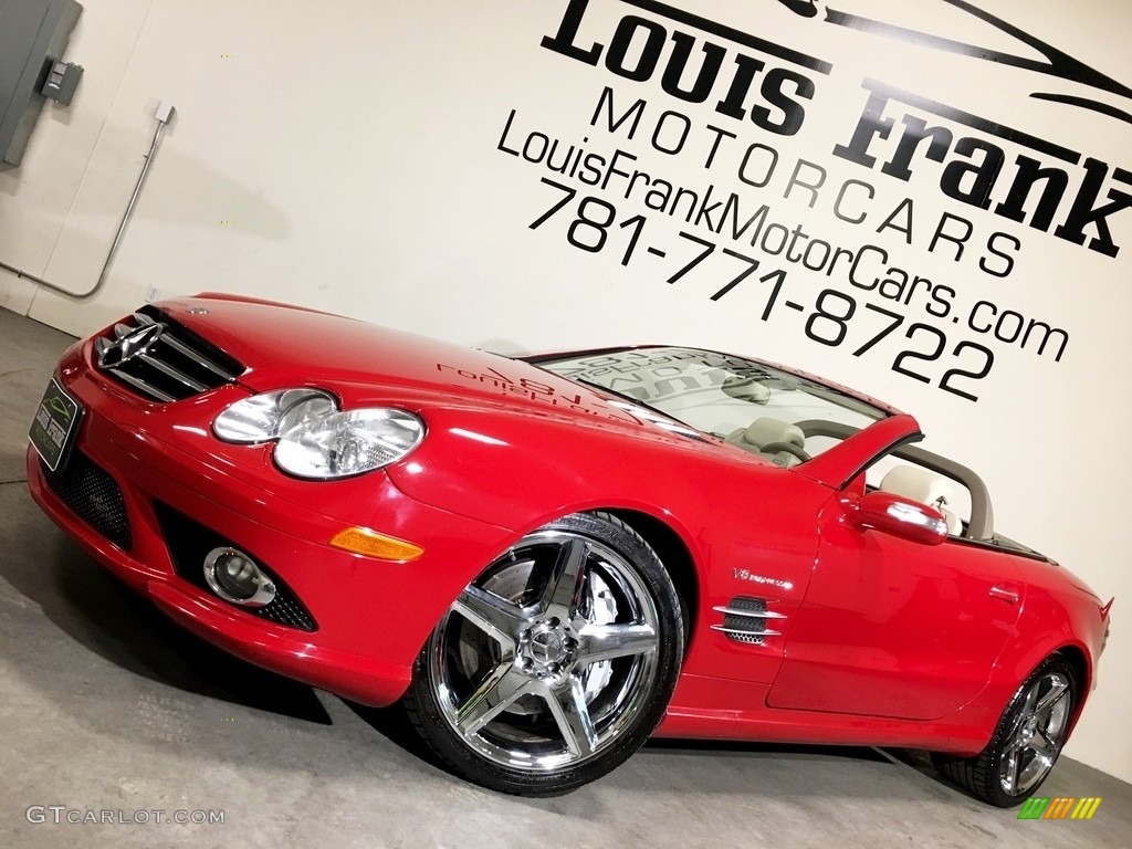 2007 SL 55 AMG Roadster - Mars Red / Stone photo #2