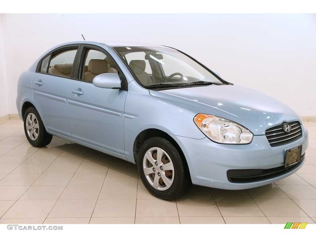 2009 Accent GLS 4 Door - Ice Blue / Beige photo #1