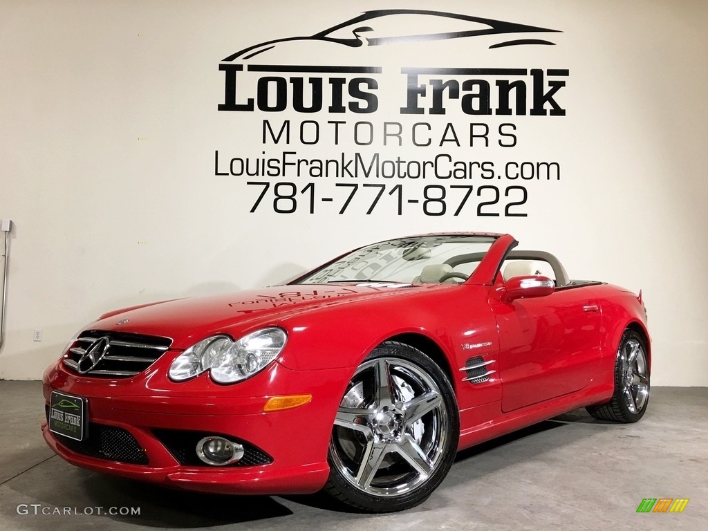 2007 SL 55 AMG Roadster - Mars Red / Stone photo #131