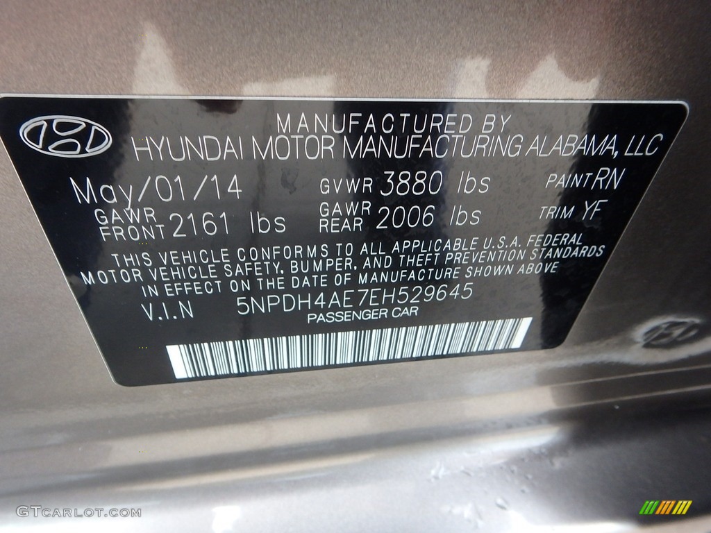 2014 Elantra SE Sedan - Bronze / Beige photo #23