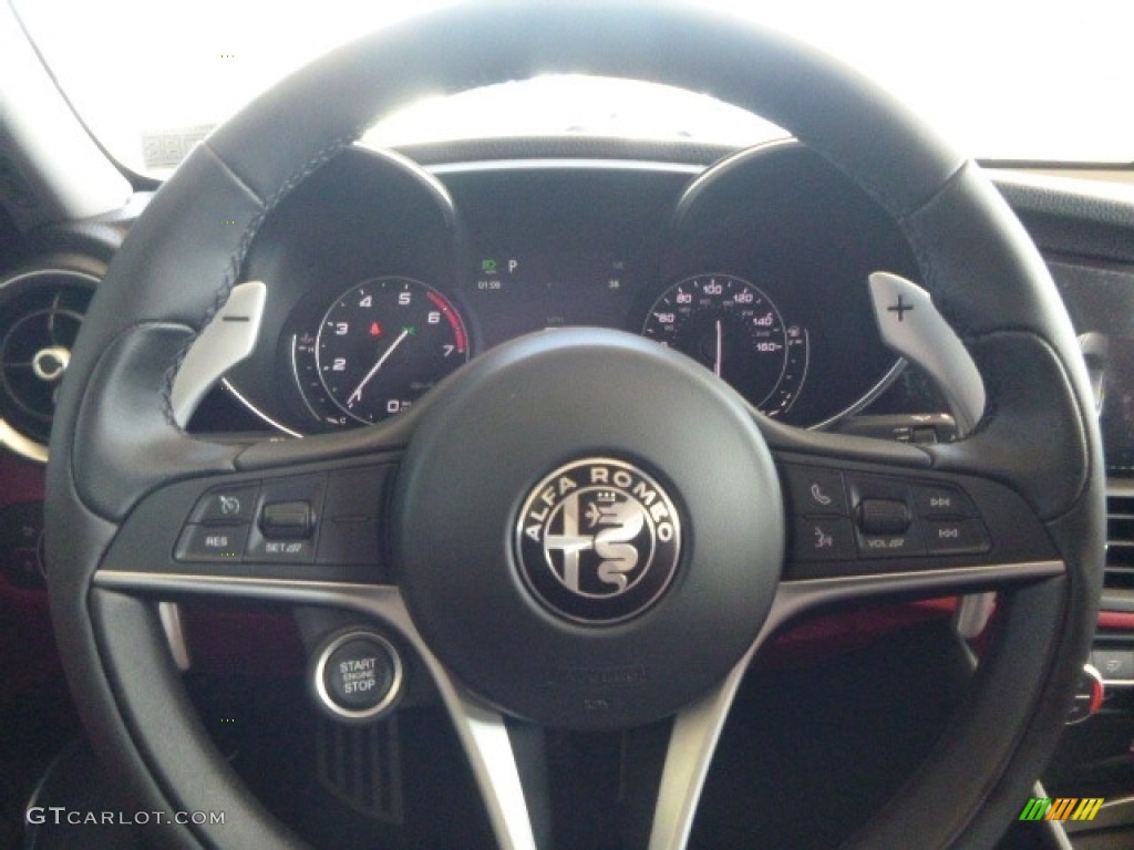 2017 Alfa Romeo Giulia AWD Red Steering Wheel Photo #118472190