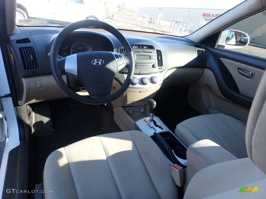 2009 Elantra GLS Sedan - Captiva White / Beige photo #10