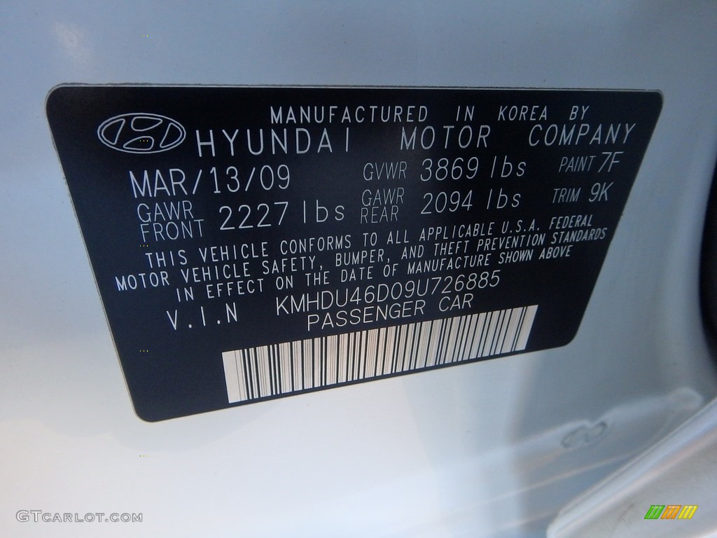 2009 Elantra GLS Sedan - Captiva White / Beige photo #14