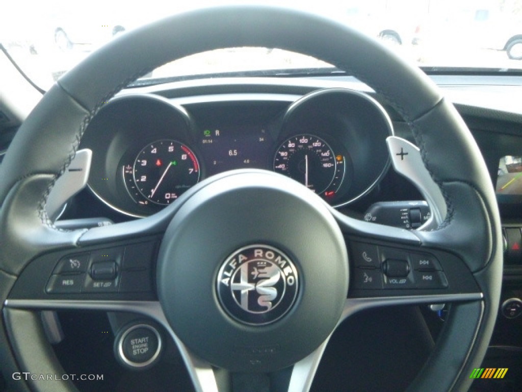 2017 Alfa Romeo Giulia Ti AWD Black Steering Wheel Photo #118473087
