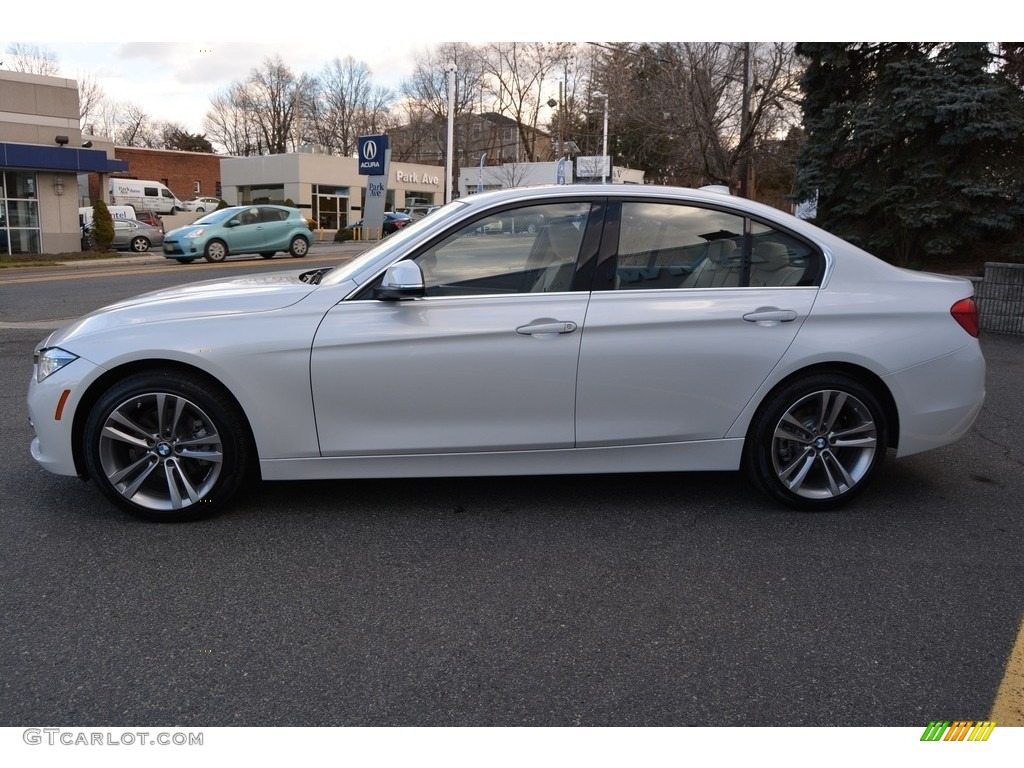 2017 3 Series 330i xDrive Sedan - Mineral White Metallic / Venetian Beige/Black photo #5