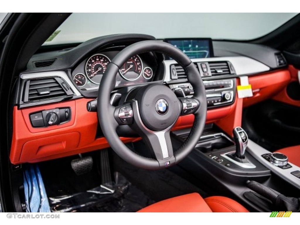 2017 BMW 4 Series 430i xDrive Convertible Coral Red Dashboard Photo #118474689