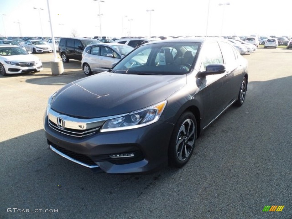 2017 Accord EX-L V6 Sedan - Modern Steel Metallic / Gray photo #5