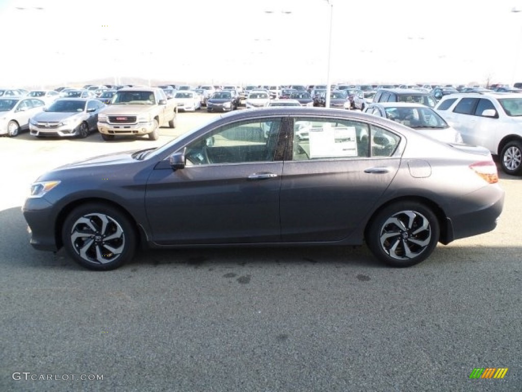 2017 Accord EX-L V6 Sedan - Modern Steel Metallic / Gray photo #6
