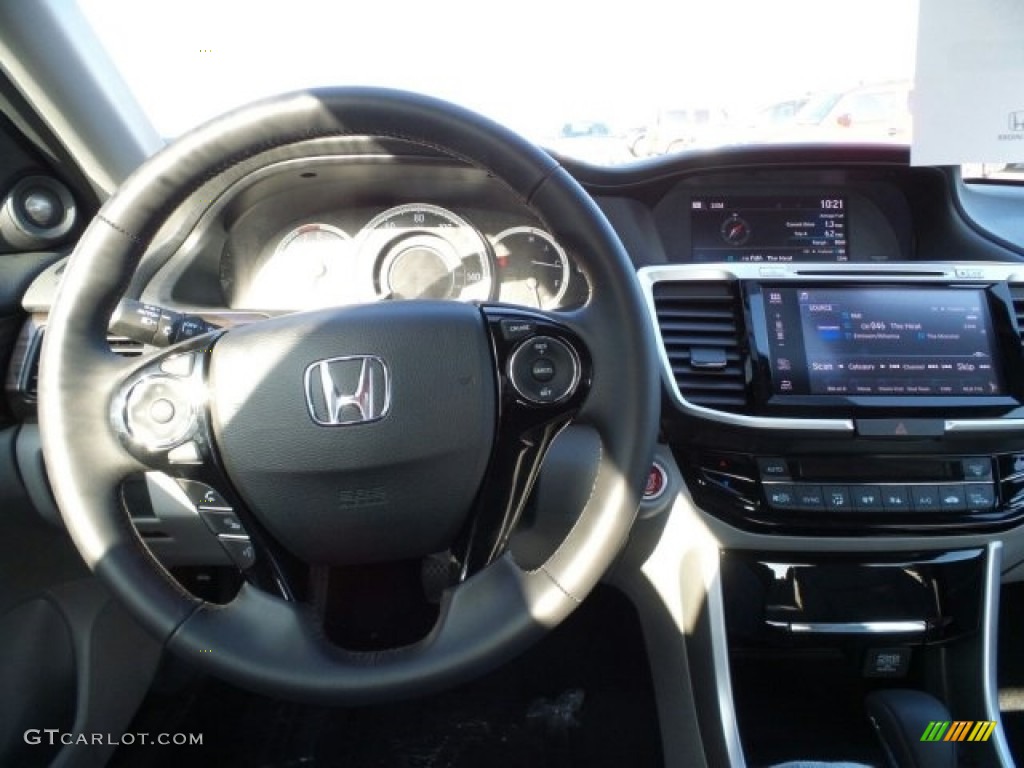 2017 Accord EX-L V6 Sedan - Modern Steel Metallic / Gray photo #17