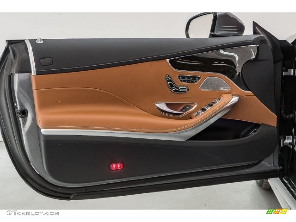 2017 Mercedes-Benz S 550 Cabriolet designo Saddle Brown/Black Door Panel Photo #118483926