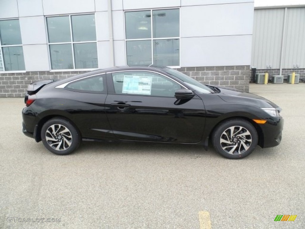 Crystal Black Pearl 2017 Honda Civic LX Coupe Exterior Photo #118484613