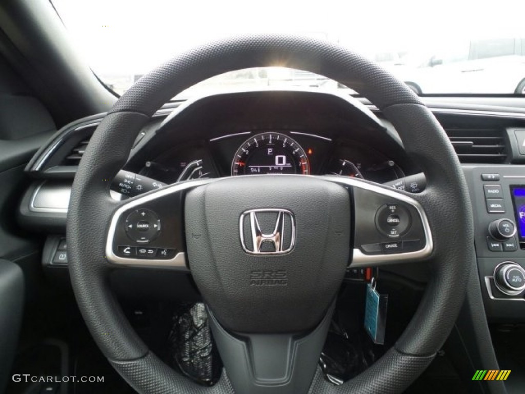 2017 Honda Civic LX Coupe Black/Gray Steering Wheel Photo #118484807