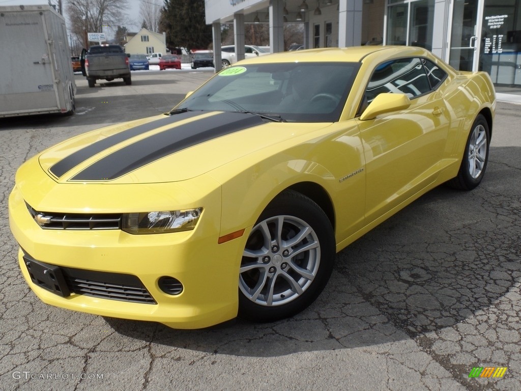 2014 Camaro LS Coupe - Bright Yellow / Black photo #4