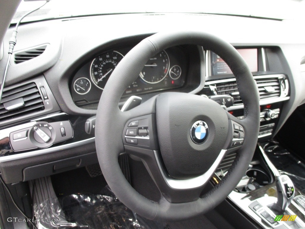 2017 BMW X4 xDrive28i Black Steering Wheel Photo #118487850