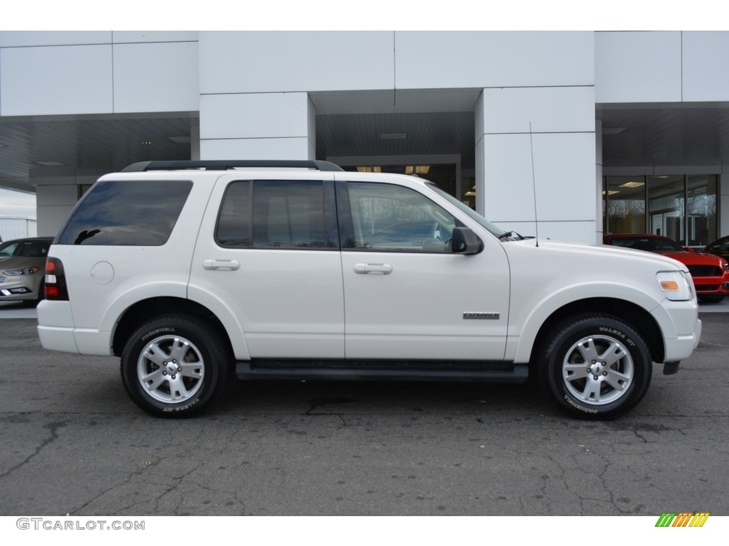 2008 Explorer XLT - Oxford White / Black/Stone photo #2