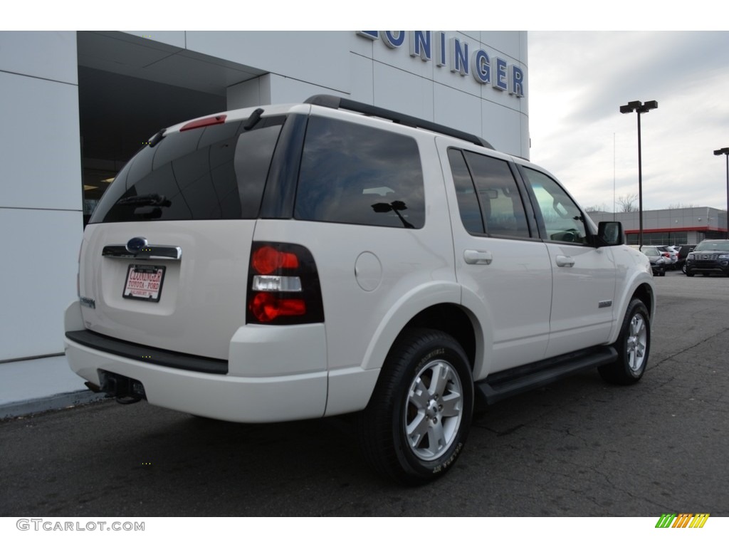 2008 Explorer XLT - Oxford White / Black/Stone photo #3