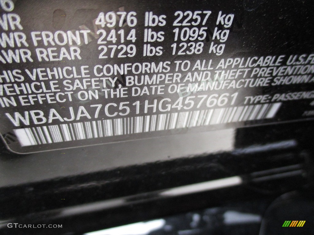 2017 5 Series 530i xDrive Sedan - Black Sapphire Metallic / Black photo #19