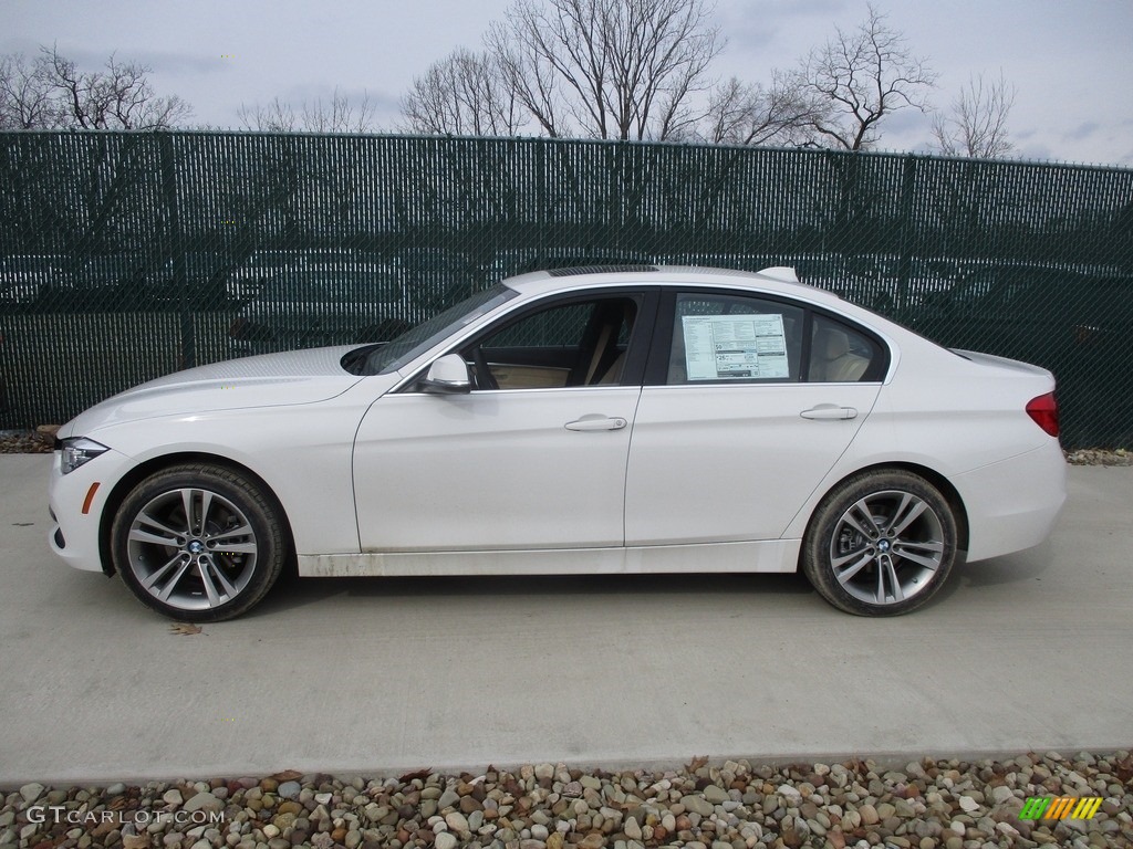 2017 3 Series 330i xDrive Sedan - Alpine White / Venetian Beige/Black photo #8
