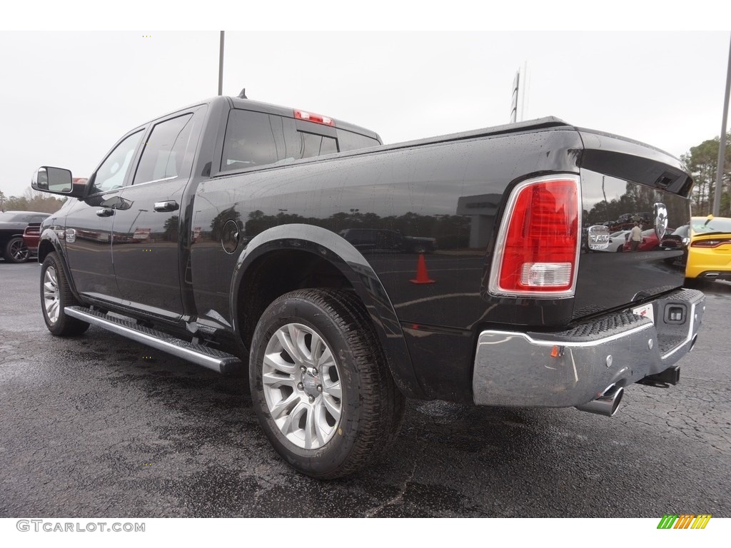 2017 1500 Laramie Longhorn Crew Cab 4x4 - Brilliant Black Crystal Pearl / Black/Cattle Tan photo #5