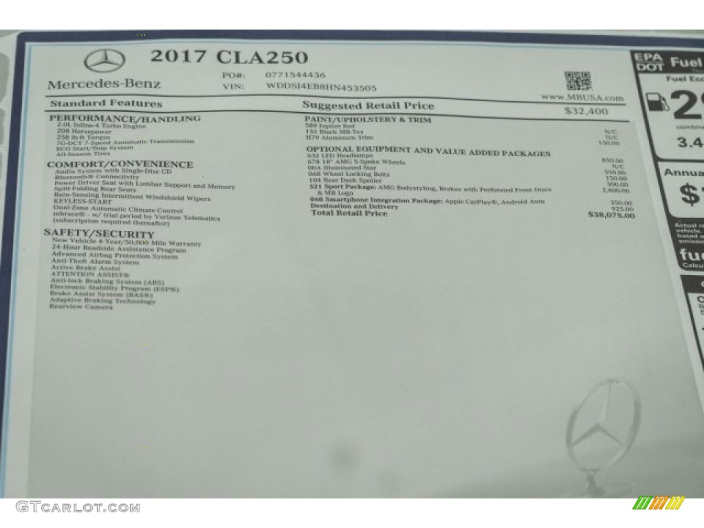 2017 CLA 250 Coupe - Jupiter Red / Black photo #11