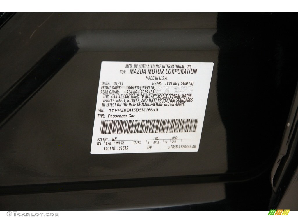 2011 MAZDA6 i Sport Sedan - Ebony Black / Black photo #16