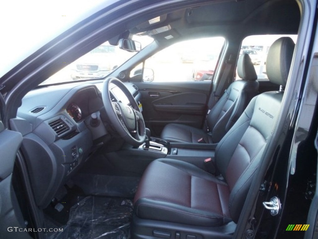 Black/Red Interior 2017 Honda Ridgeline RTL-E AWD Black Edition Photo #118502139