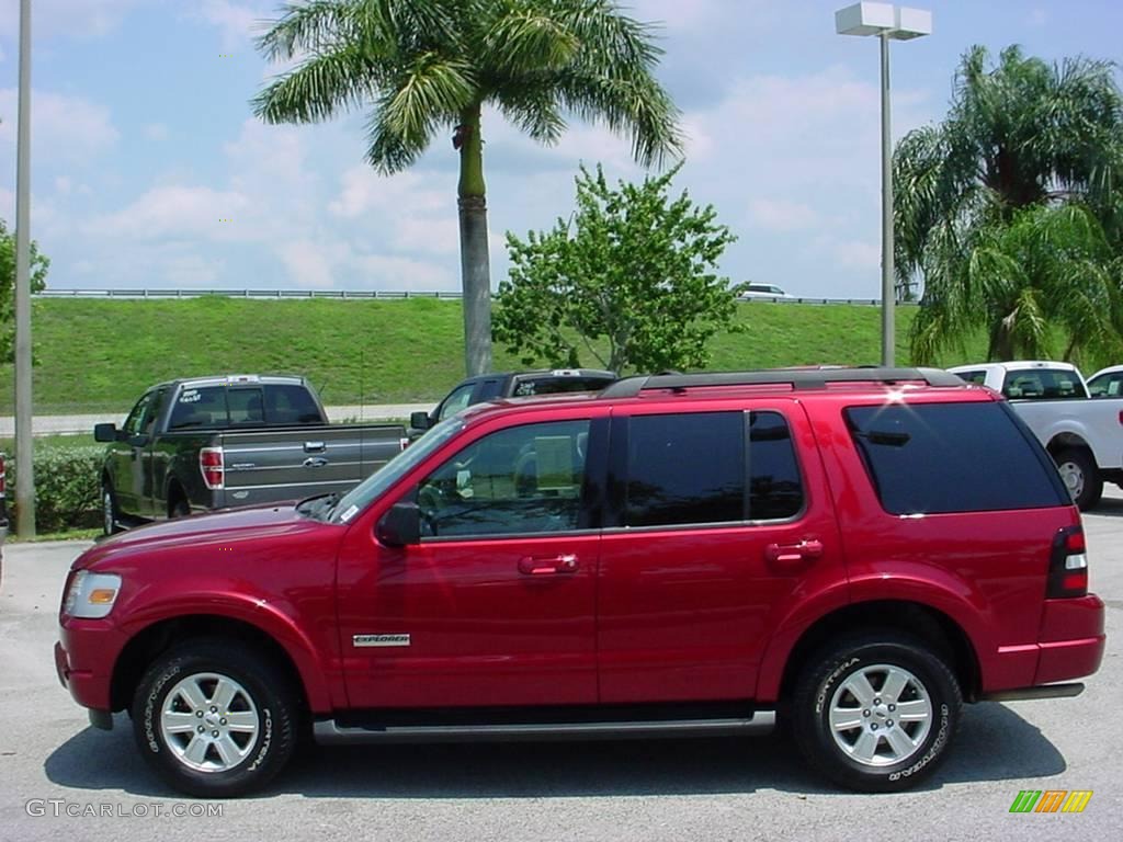 2008 Explorer XLT 4x4 - Redfire Metallic / Camel photo #7