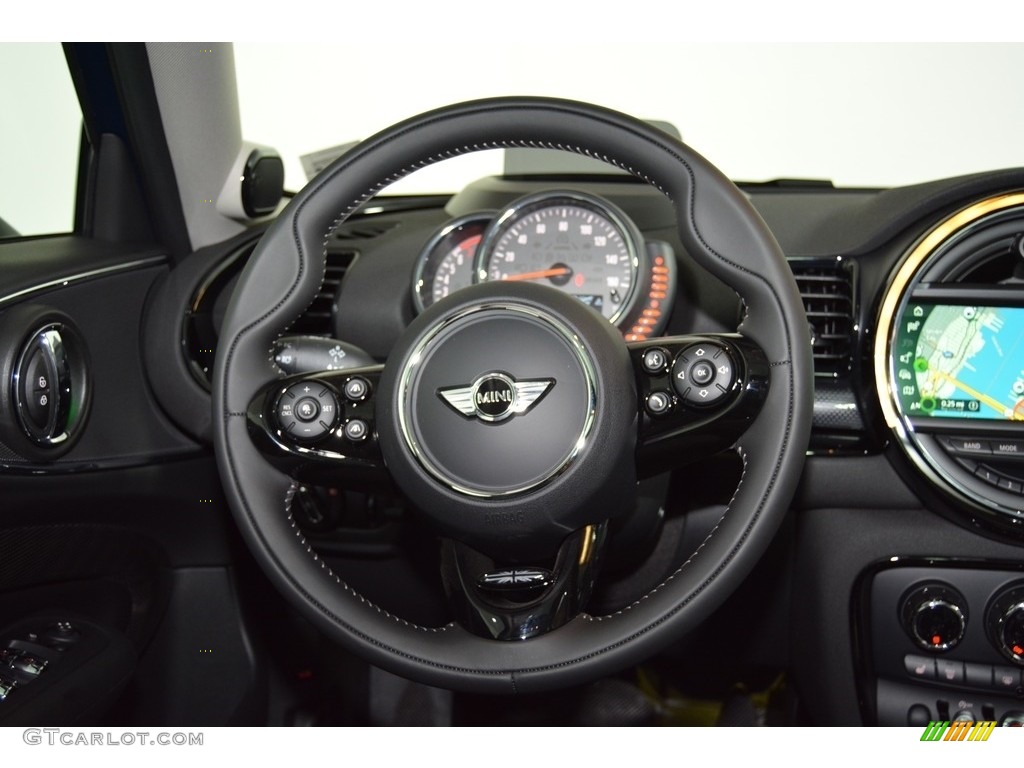 2017 Mini Clubman Cooper S ALL4 Lounge Leather/Carbon Black Steering Wheel Photo #118506039