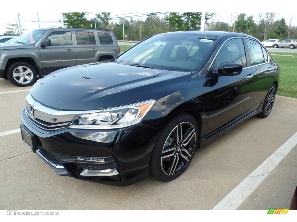 2017 Accord Sport Sedan - Crystal Black Pearl / Black photo #1