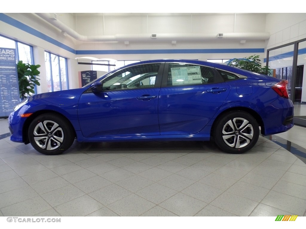 2017 Civic LX Sedan - Aegean Blue Metallic / Black photo #3