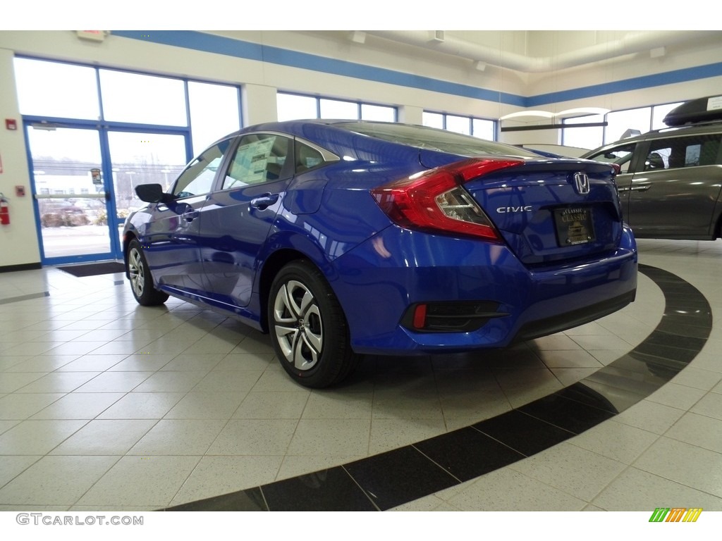 2017 Civic LX Sedan - Aegean Blue Metallic / Black photo #4