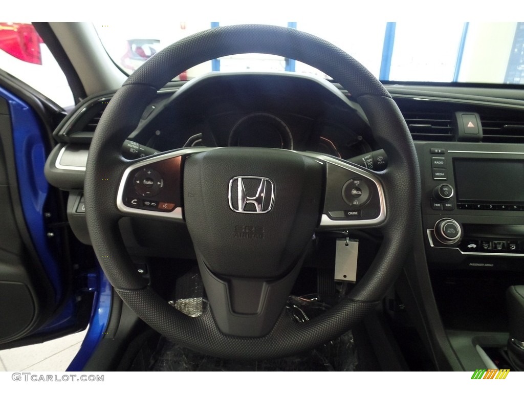 2017 Civic LX Sedan - Aegean Blue Metallic / Black photo #14