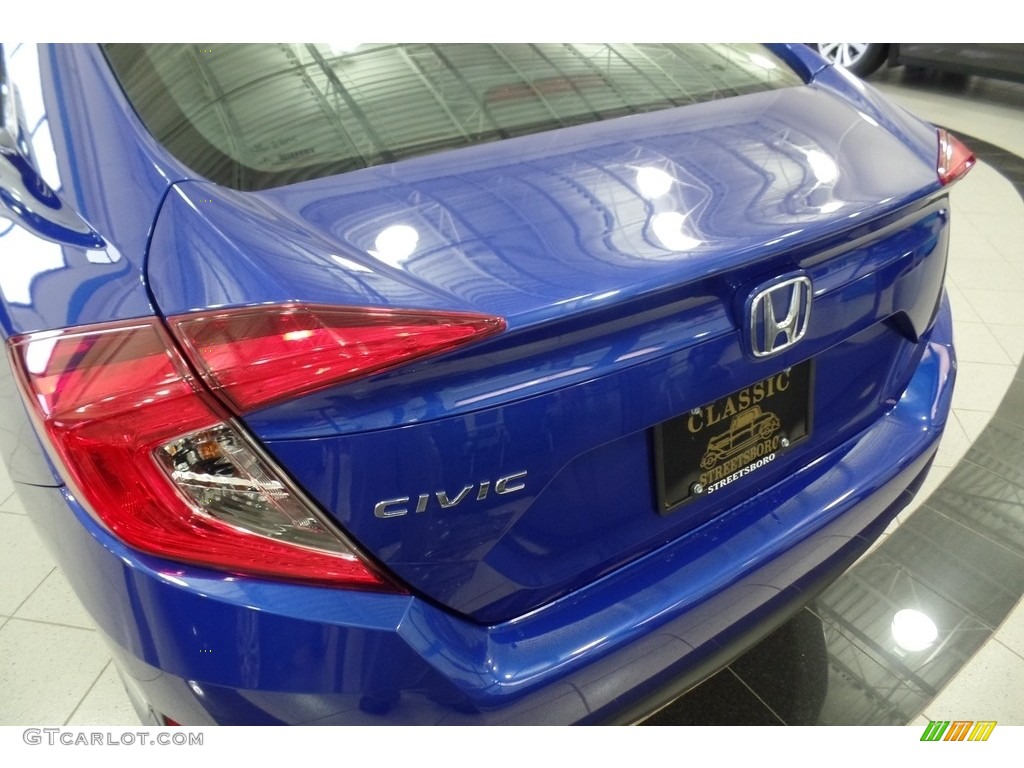 2017 Civic LX Sedan - Aegean Blue Metallic / Black photo #27