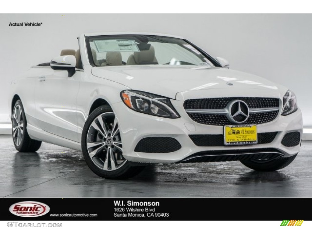 2017 C 300 Cabriolet - Polar White / Silk Beige/Black photo #1