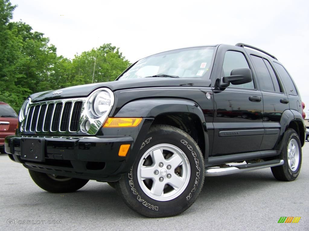 2007 Liberty Sport 4x4 - Black Clearcoat / Medium Slate Gray photo #5