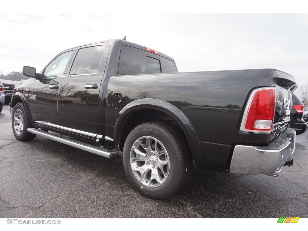 2017 1500 Laramie Longhorn Crew Cab 4x4 - Brilliant Black Crystal Pearl / Black photo #2